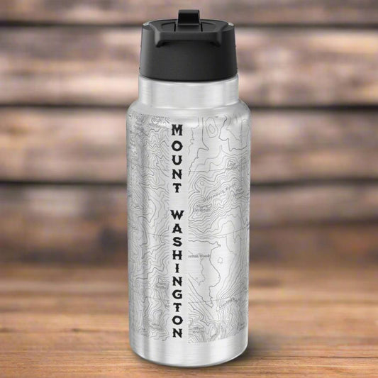Mount Washington Topographic Insulated Water Bottle Tumbler 32oz Printify