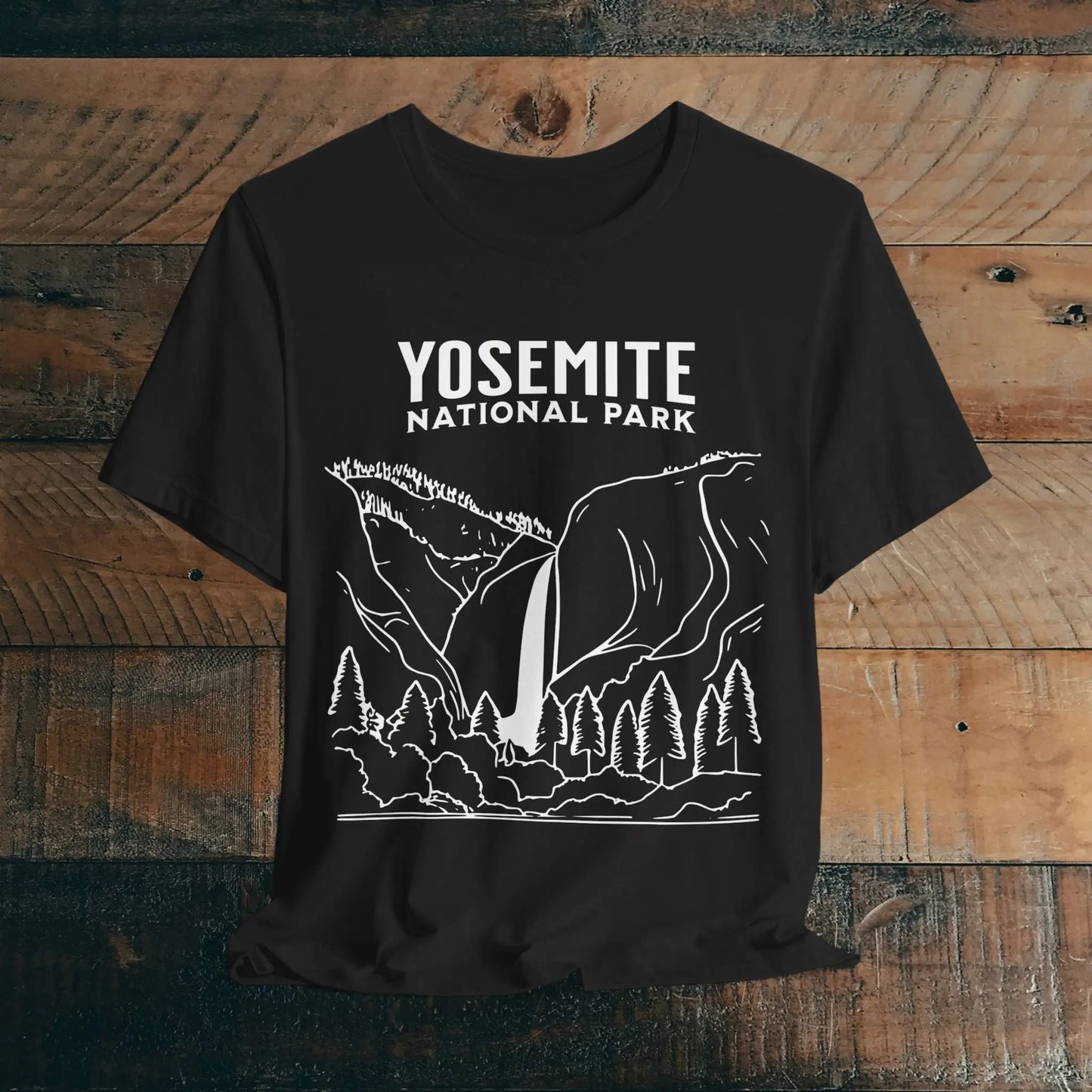 Yosemite National Park Falls Minimalist Art Unisex T-Shirt - Park Service Apparel