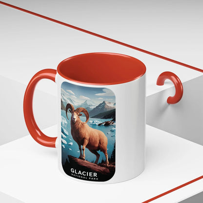 Glacier National Park Big Horned Sheep Scenic Coffee Mug 11oz 15oz Blue Black Pink Red - Park Service Apparel