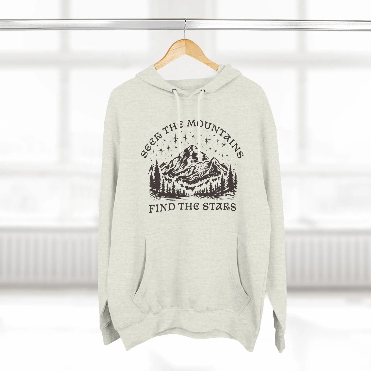 Seek The Mountains Find The Stars Outdoor Mountain Unisex Fit Fleece Hoodie - Park Service Apparel