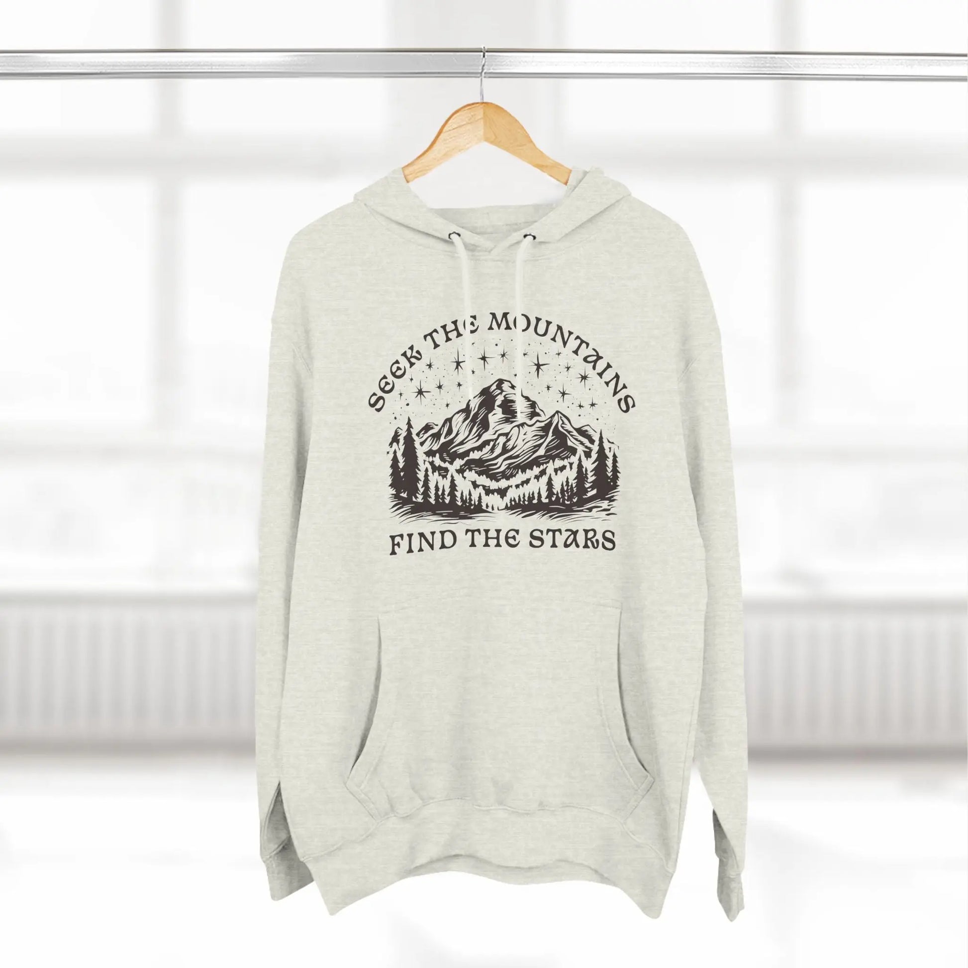 Seek The Mountains Find The Stars Outdoor Mountain Unisex Fit Fleece Hoodie - Park Service Apparel