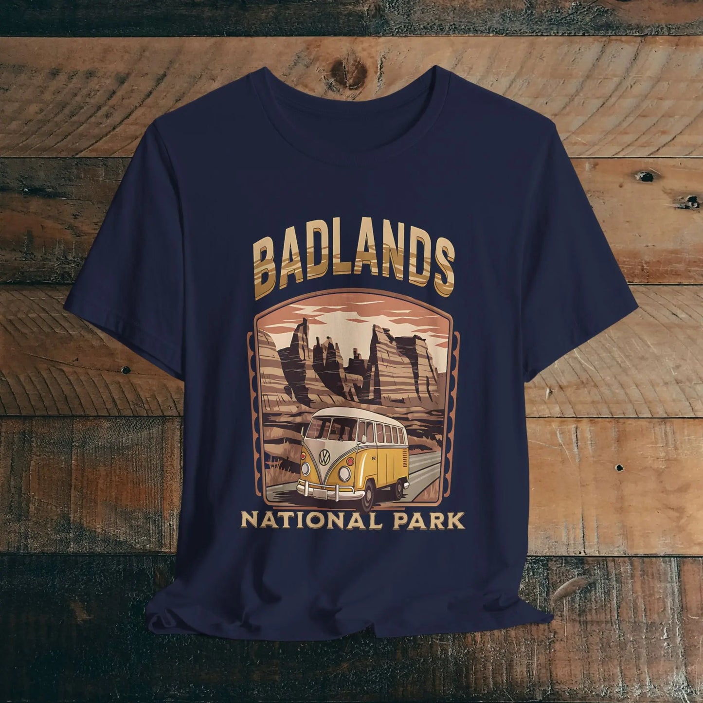 Badlands National ParkUnisex Fit Soft T-shirt Volkswagon Bus - Park Service Apparel