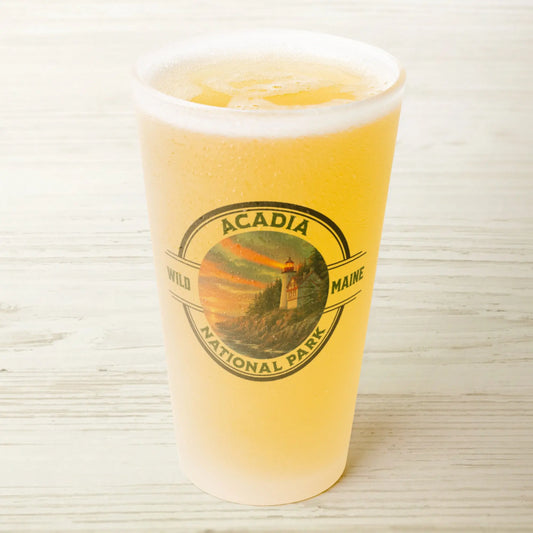 Acadia National Park Frosted Pint Coastal Lighthouse Stamp - Park Service Apparel