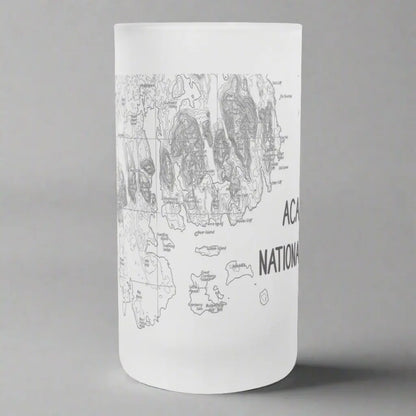 Acadia National Park Topographic Frosted Topographic Pint Glass - Park Service Apparel