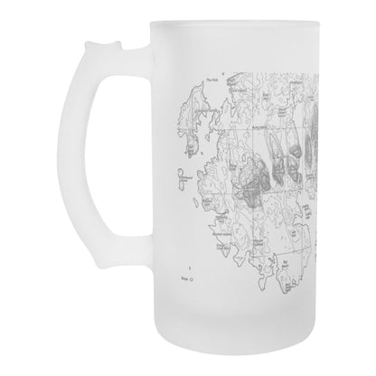 Acadia National Park Topographic Frosted Topographic Pint Glass - Park Service Apparel