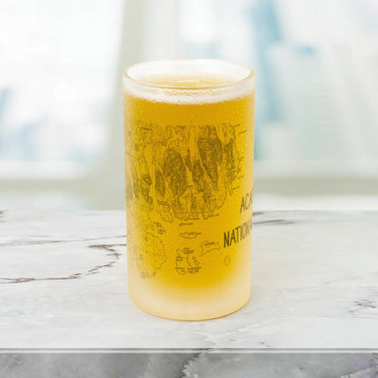 Acadia National Park Topographic Frosted Topographic Pint Glass - Park Service Apparel
