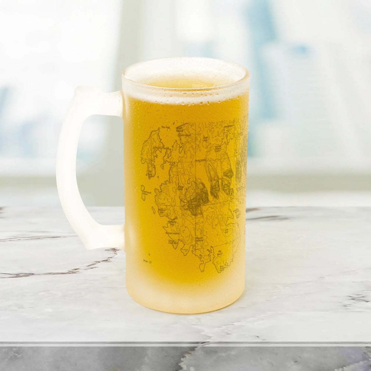 Acadia National Park Topographic Frosted Topographic Pint Glass - Park Service Apparel