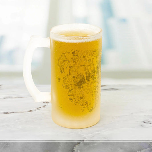 Acadia National Park Topographic Frosted Topographic Pint Glass - Park Service Apparel