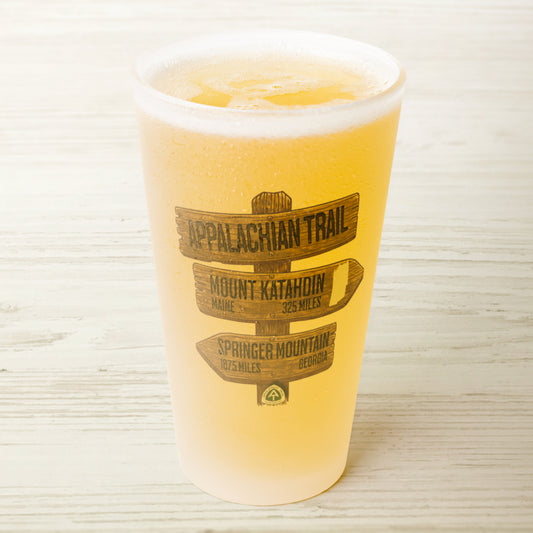 Appalachian Trail Wood Mileage Sign Frosted Pint Glass 16oz teelaunch