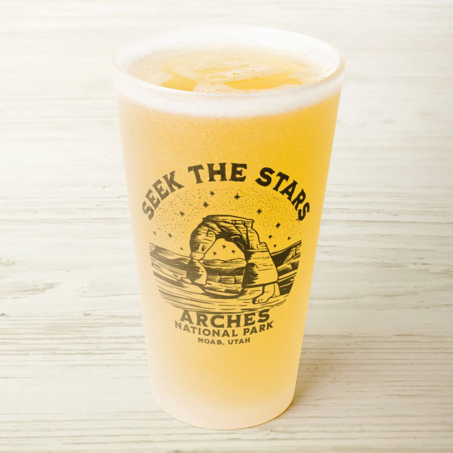 Arches National Park Frosted Pint Glass Seek The Stars - Park Service Apparel