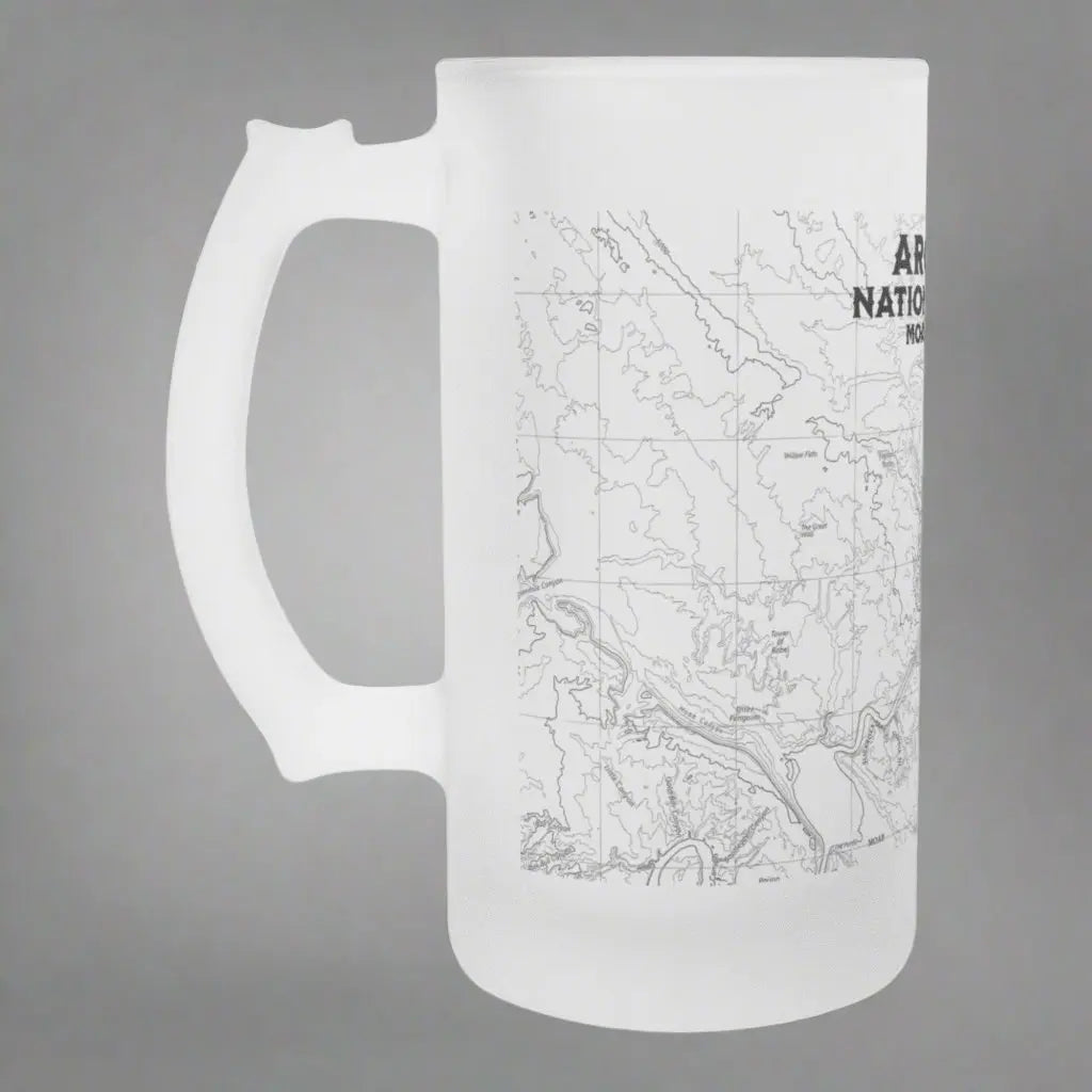 Arches National Park Topographic Frosted Pint Mug Moab Utah - Park Service Apparel
