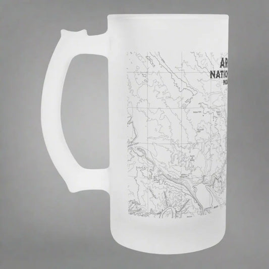 Arches National Park Topographic Frosted Pint Mug Moab Utah - Park Service Apparel