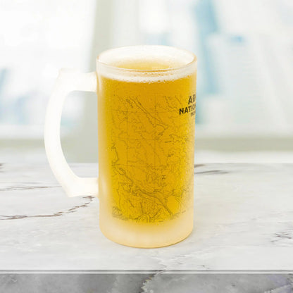 Arches National Park Topographic Frosted Pint Mug Moab Utah - Park Service Apparel