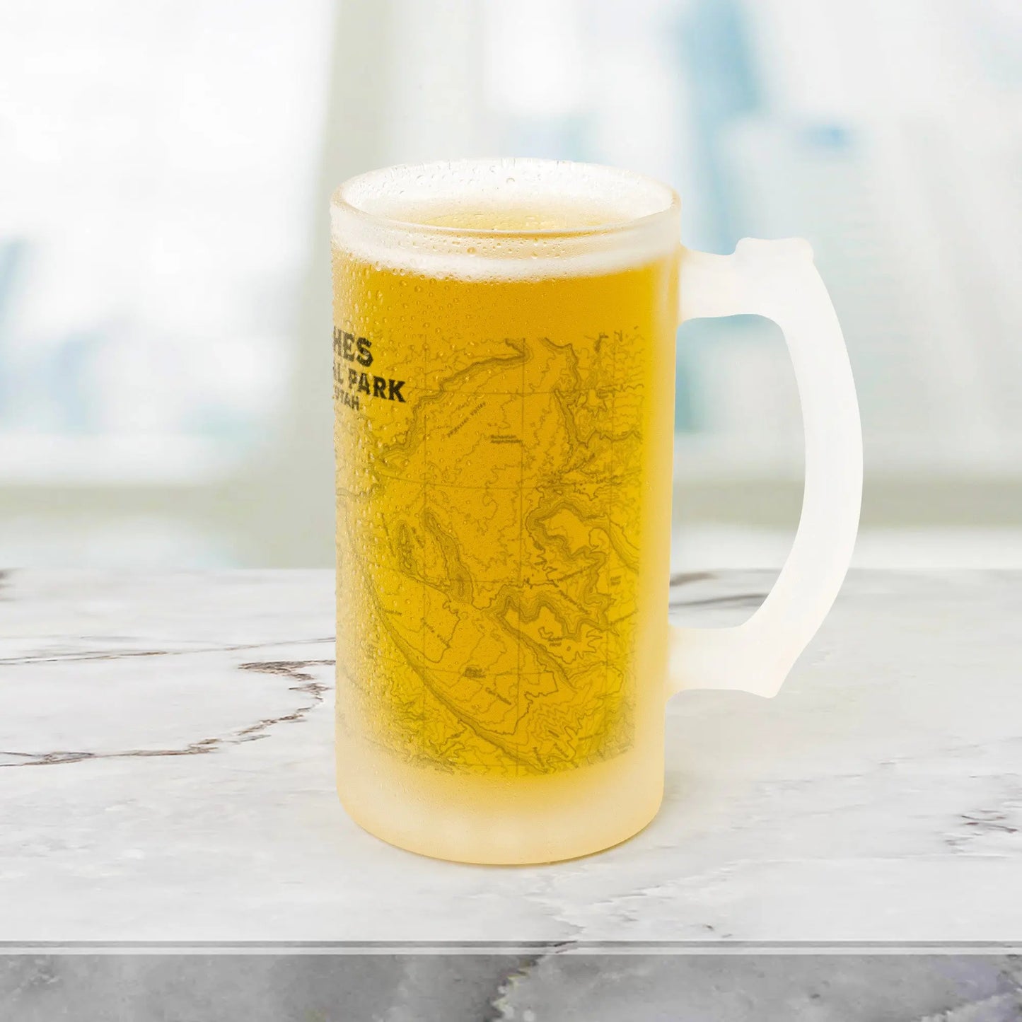 Arches National Park Topographic Frosted Pint Mug Moab Utah - Park Service Apparel
