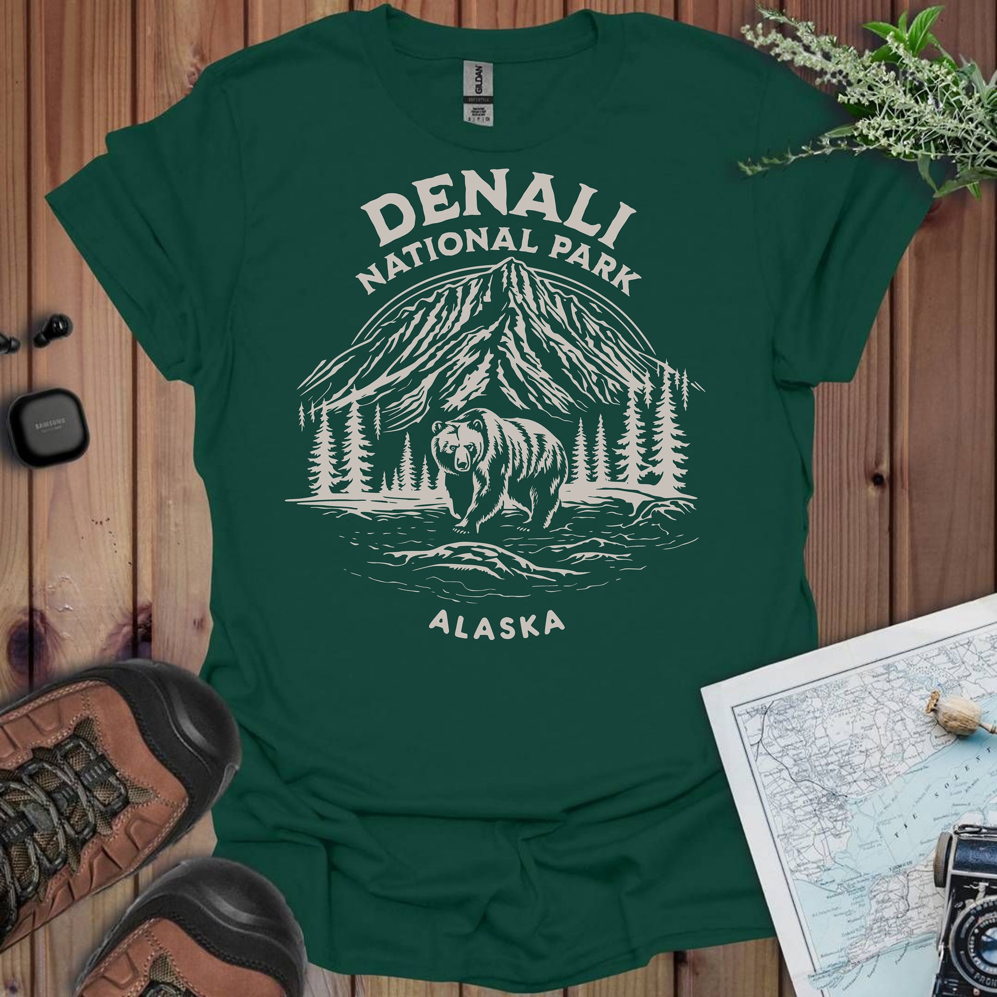 Denali National Park Alaska Unisex Fit Softstyle T-Shirt Canyon View Printify