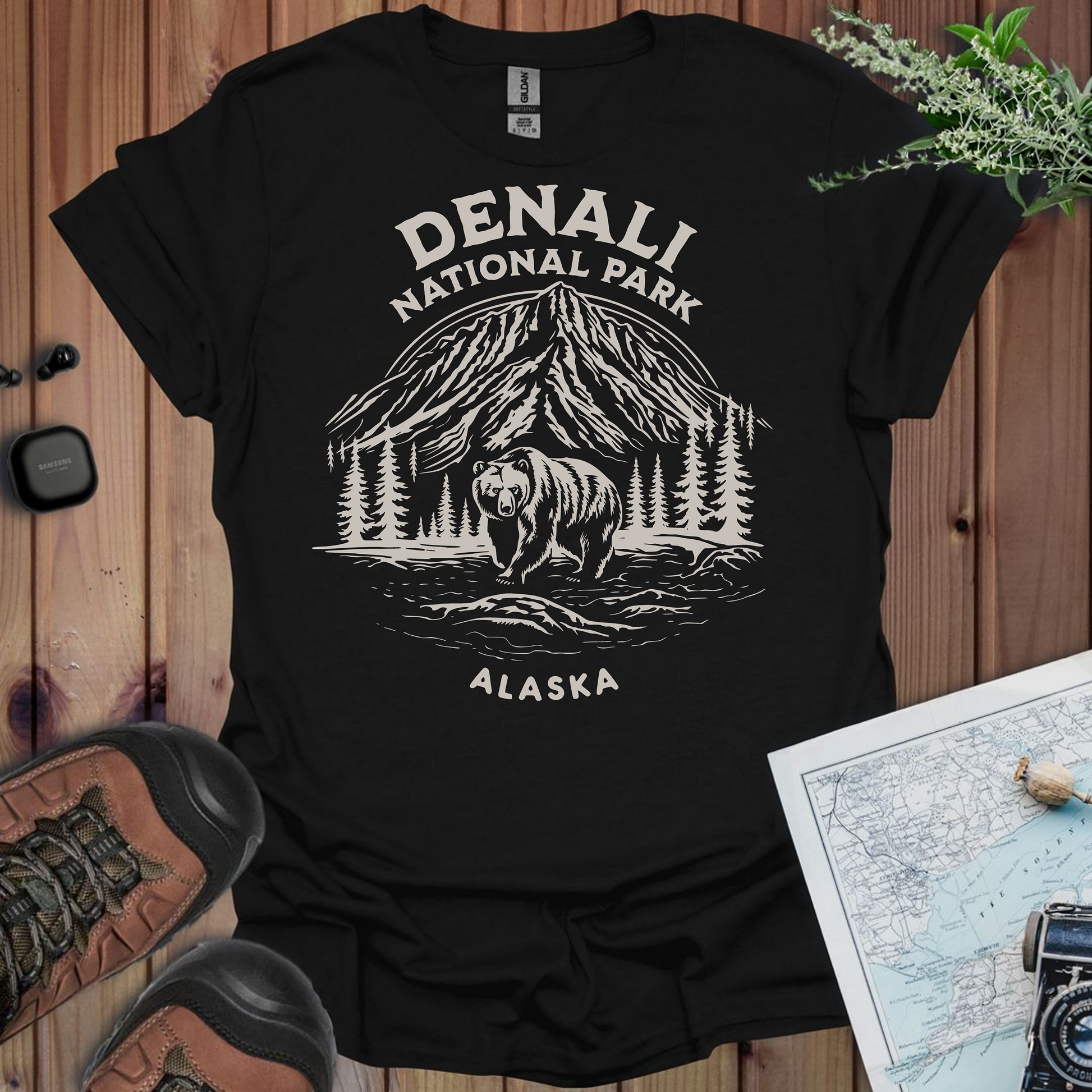 Denali National Park Alaska Unisex Fit Softstyle T-Shirt Canyon View Printify