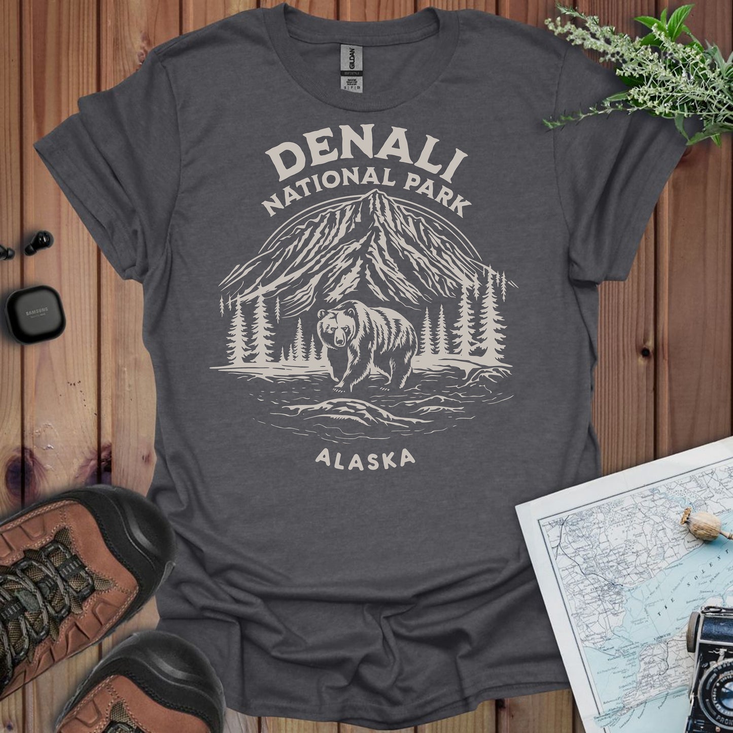Denali National Park Alaska Unisex Fit Softstyle T-Shirt Canyon View Printify