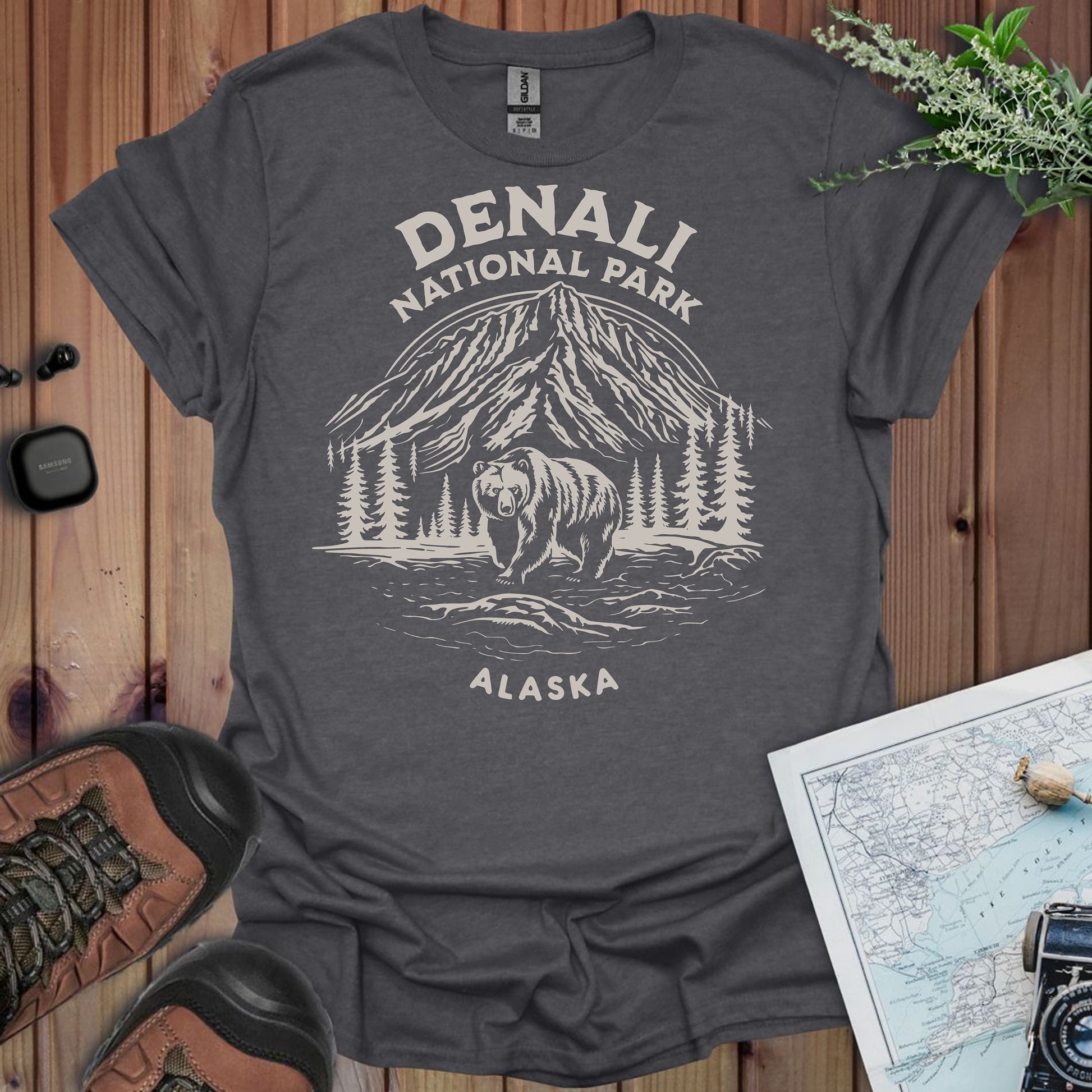 Denali National Park Alaska Unisex Fit Softstyle T-Shirt Canyon View Printify
