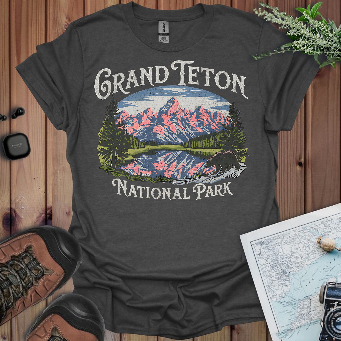 Grand Teton National Park Unisex Fit Soft Vintage T-Shirt Printify