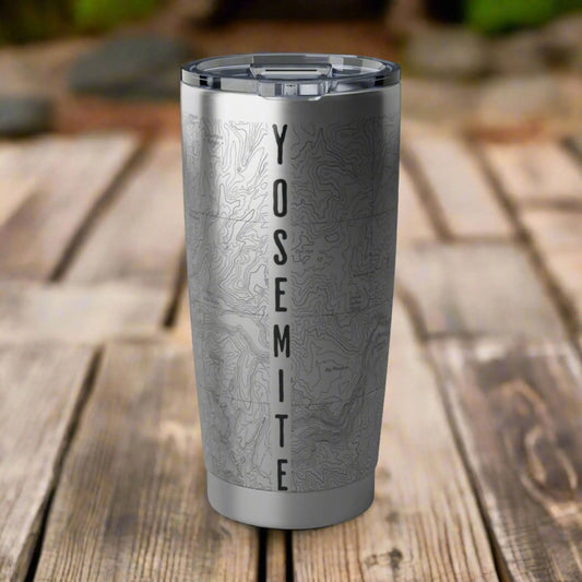 Yosemite National Park Topographic Tumbler 20oz Double Walled Sealed Spill Resistant Lid - Park Service Apparel