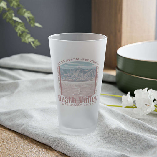 Death Valley Badwater Basin  Frosted Pint Glass