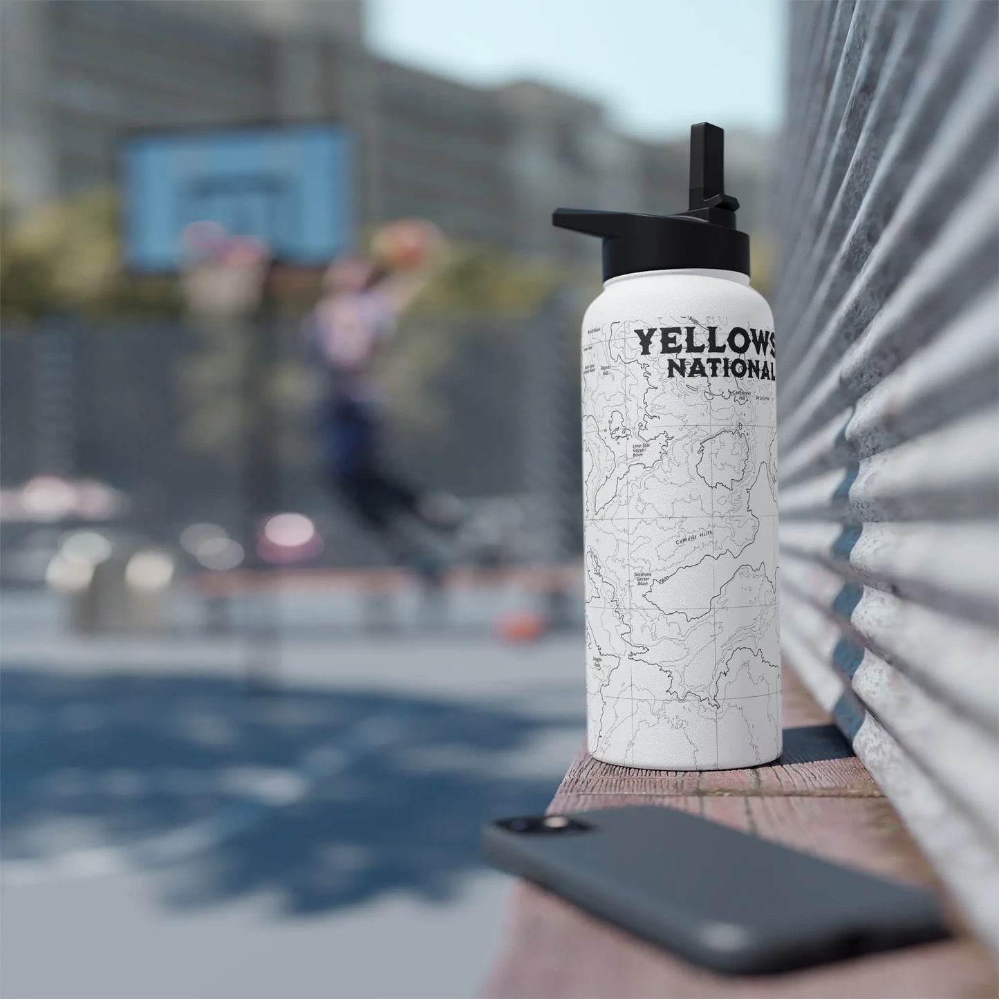 Yellowstone National Park Topographic Stainless Steel Water Bottle (3 Lid Options, 3 sizes) - Park Service Apparel