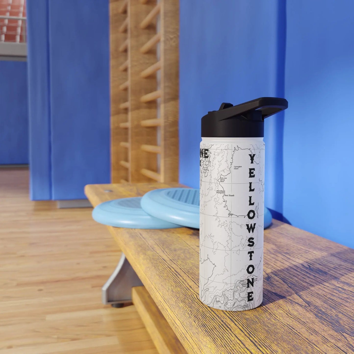 Yellowstone National Park Topographic Stainless Steel Water Bottle (3 Lid Options, 3 sizes) - Park Service Apparel