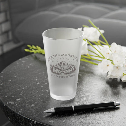 Seek The Mountains Find The Stars Frosted Pint Glass - Park Service Apparel