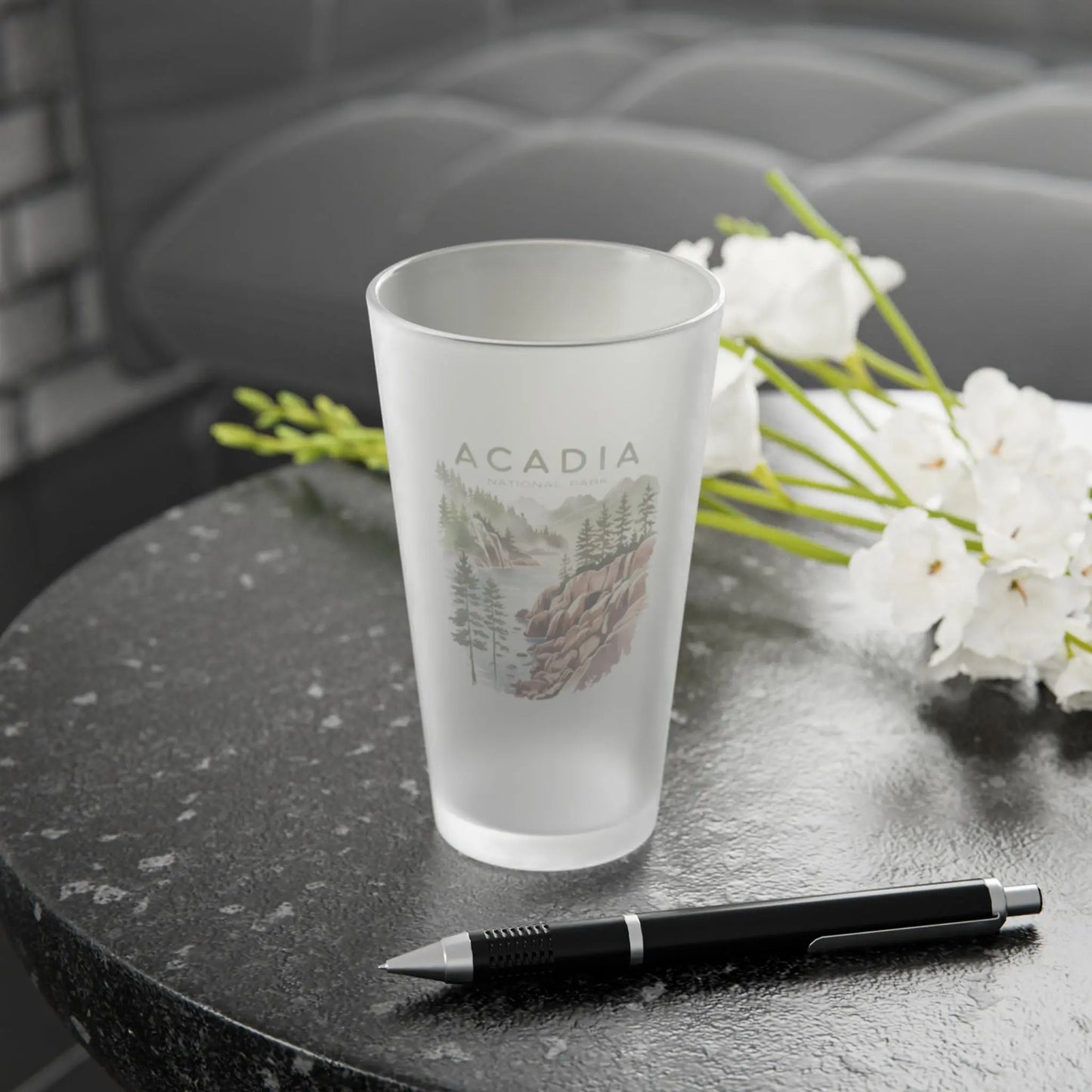 Acadia National Park Frosted Pint Glass - Park Service Apparel