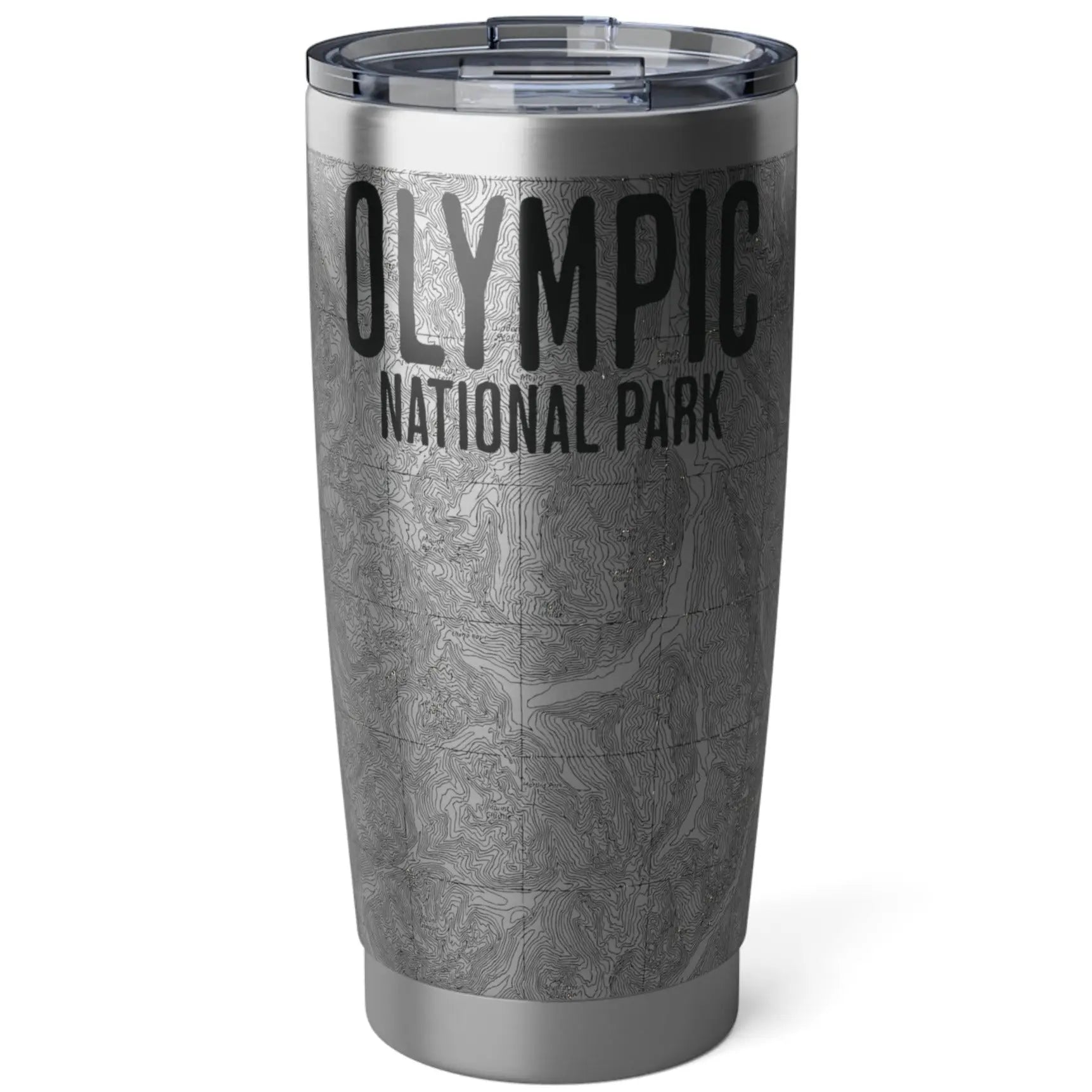 Olympic National Park Topographic Tumbler 20oz Real USGS Map Double Walled Spill Resistant Lid - Park Service Apparel