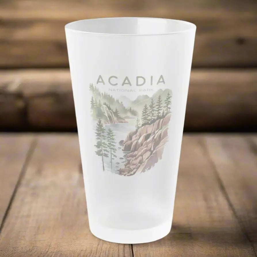 Acadia National Park Frosted Pint Glass - Park Service Apparel