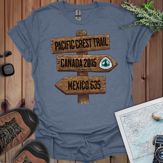 Pacific Crest Trail Unisex Fit Soft T-Shirt Mexico Canada 2650 Mile Sign Printify