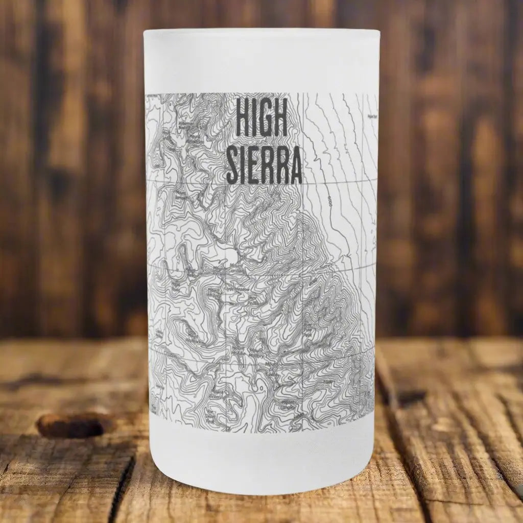Mount Whitney High Sierra Topographic Frosted Pint Mug Beer Stein PCT JMT - Park Service Apparel
