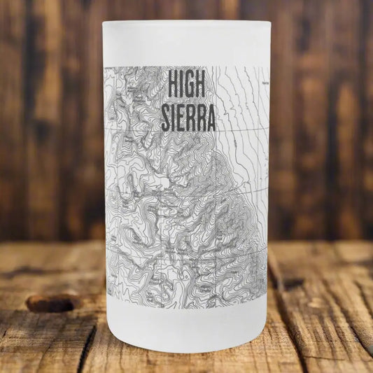 Mount Whitney High Sierra Topographic Frosted Pint Mug Beer Stein PCT JMT - Park Service Apparel