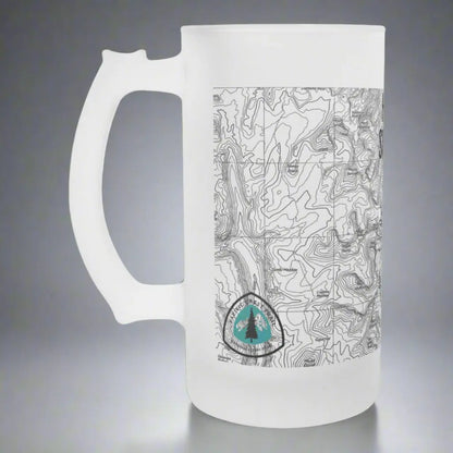 Mount Whitney High Sierra Topographic Frosted Pint Mug Beer Stein PCT JMT - Park Service Apparel