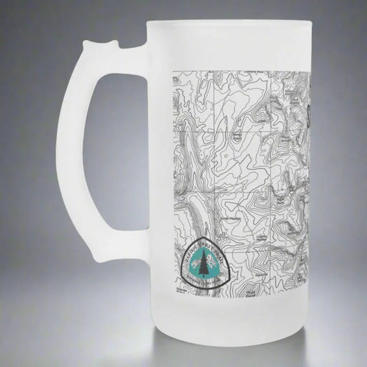 Mount Whitney High Sierra Topographic Frosted Pint Mug Beer Stein PCT JMT - Park Service Apparel