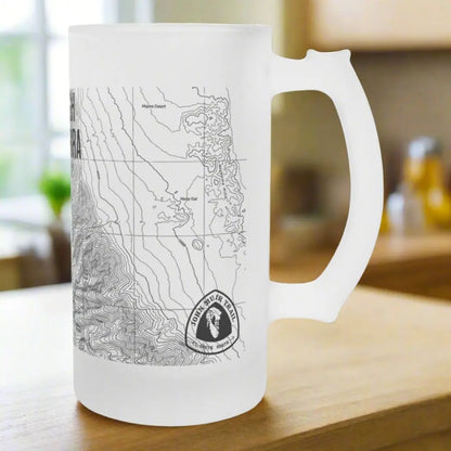 Mount Whitney High Sierra Topographic Frosted Pint Mug Beer Stein PCT JMT - Park Service Apparel