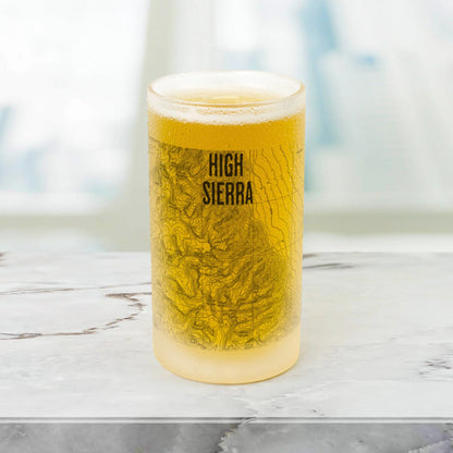 Mount Whitney High Sierra Topographic Frosted Pint Mug Beer Stein PCT JMT - Park Service Apparel