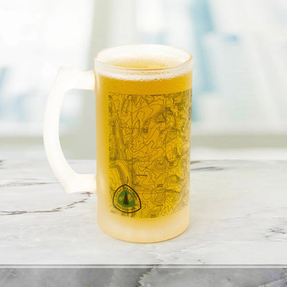 Mount Whitney High Sierra Topographic Frosted Pint Mug Beer Stein PCT JMT - Park Service Apparel