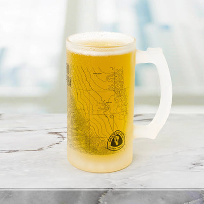 Mount Whitney High Sierra Topographic Frosted Pint Mug Beer Stein PCT JMT - Park Service Apparel