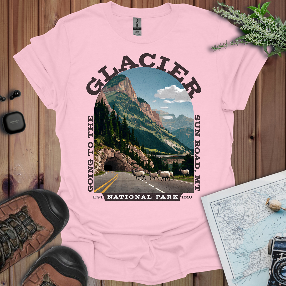 Glacier National Park Unisex Fit T-Shirt Going To The Sun Road Montana Printify