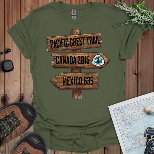 Pacific Crest Trail Unisex Fit Soft T-Shirt Mexico Canada 2650 Mile Sign Printify