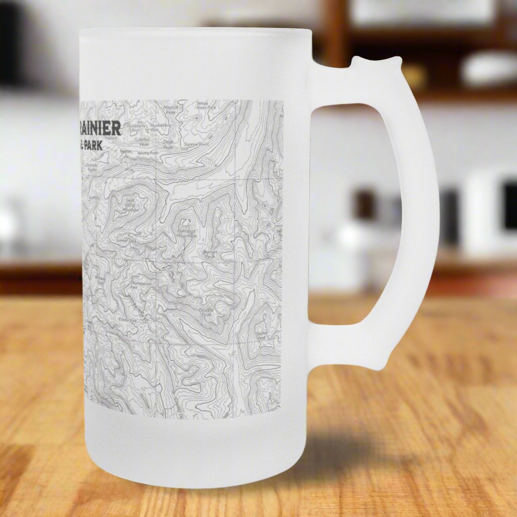 Mount Rainier National Park Topographic Pint Mug teelaunch