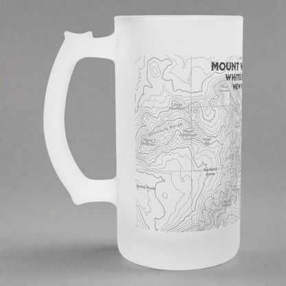 Mount Washington White Mountains Topographic Frosted Pint Mug teelaunch