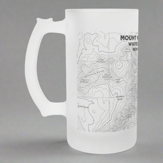 Mount Washington White Mountains Topographic Frosted Pint Mug teelaunch
