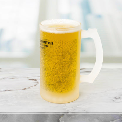 Mount Washington White Mountains Topographic Frosted Pint Mug teelaunch