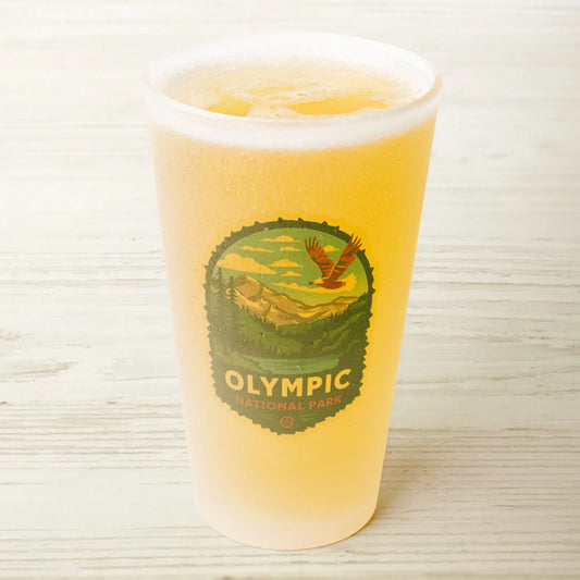 Olympic National Park Frosted Pint Glass Eagle Flying Over - Park Service Apparel