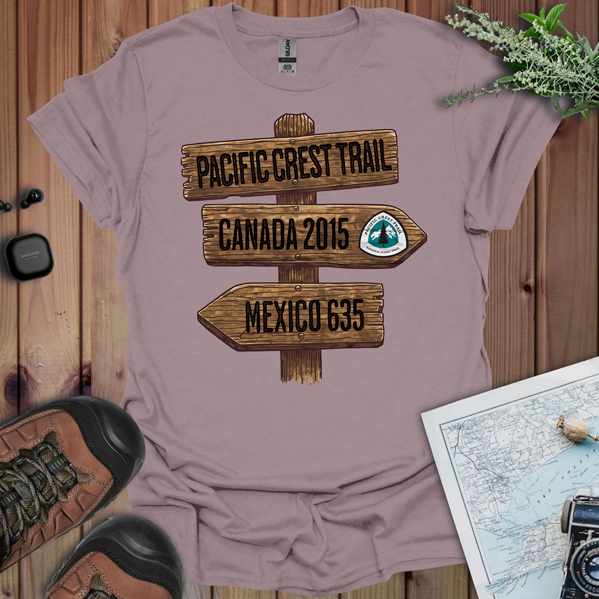 Pacific Crest Trail Unisex Fit Soft T-Shirt Mexico Canada 2650 Mile Sign Printify