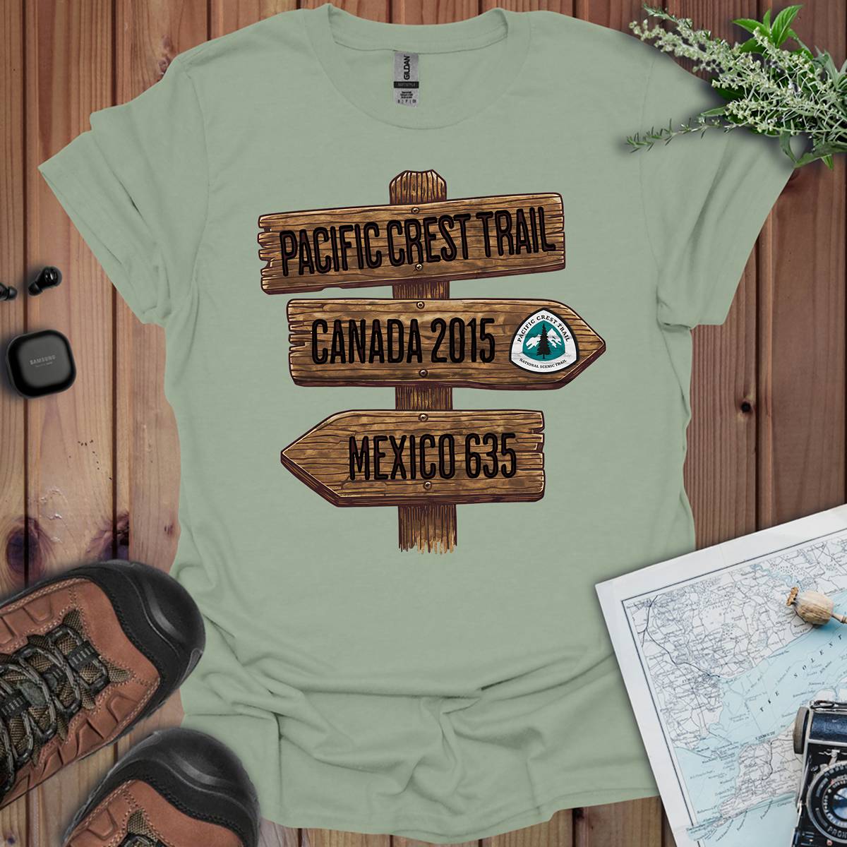 Pacific Crest Trail Unisex Fit Soft T-Shirt Mexico Canada 2650 Mile Sign Printify