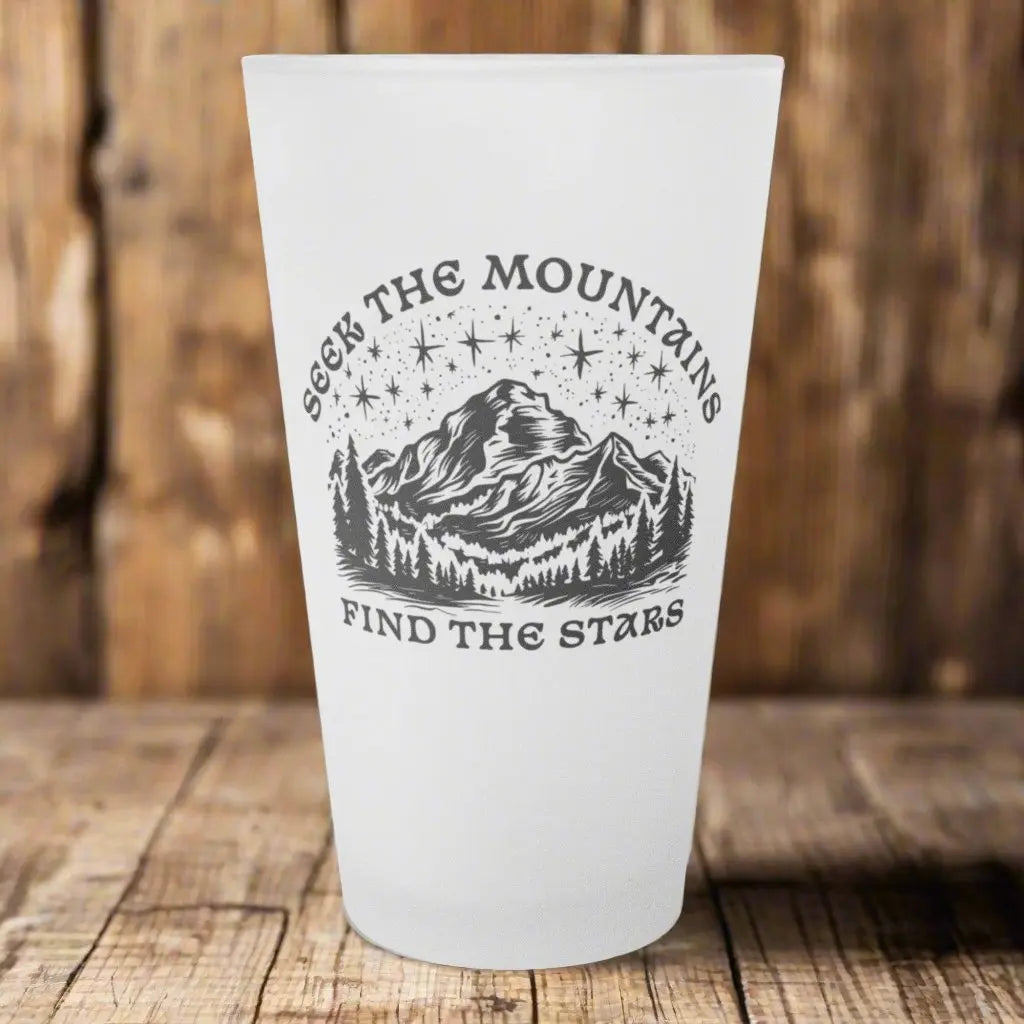 Seek The Mountains Find The Stars Frosted Pint Glass - Park Service Apparel